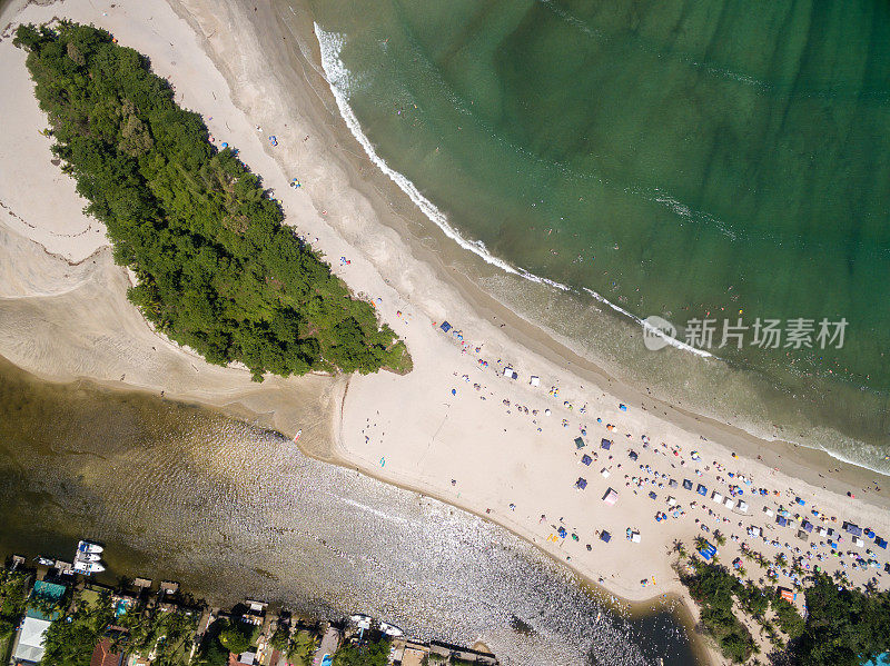 鸟瞰图Barra do Una海滩，圣保罗，巴西